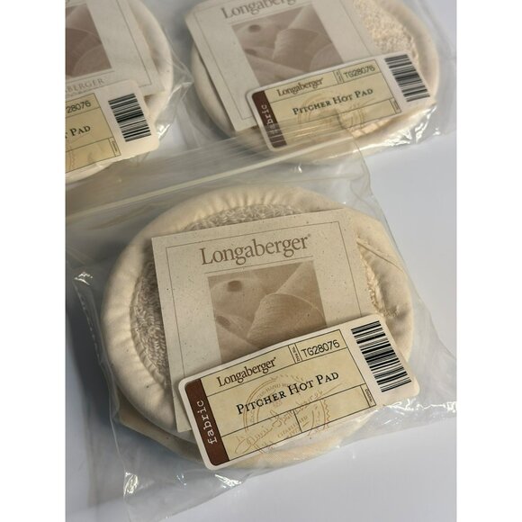 Longaberger Fabric Hot Pads & Coaster Set – 3-Piece 4" PREOWNED READ - Picture 2 of 5